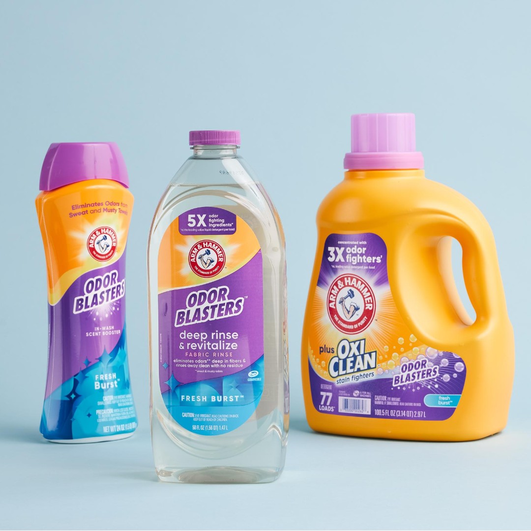 Arm & Hammer Facebook ad: ARM & HAMMER Plus OxiClean Odor Blasters Liquid Laundry…