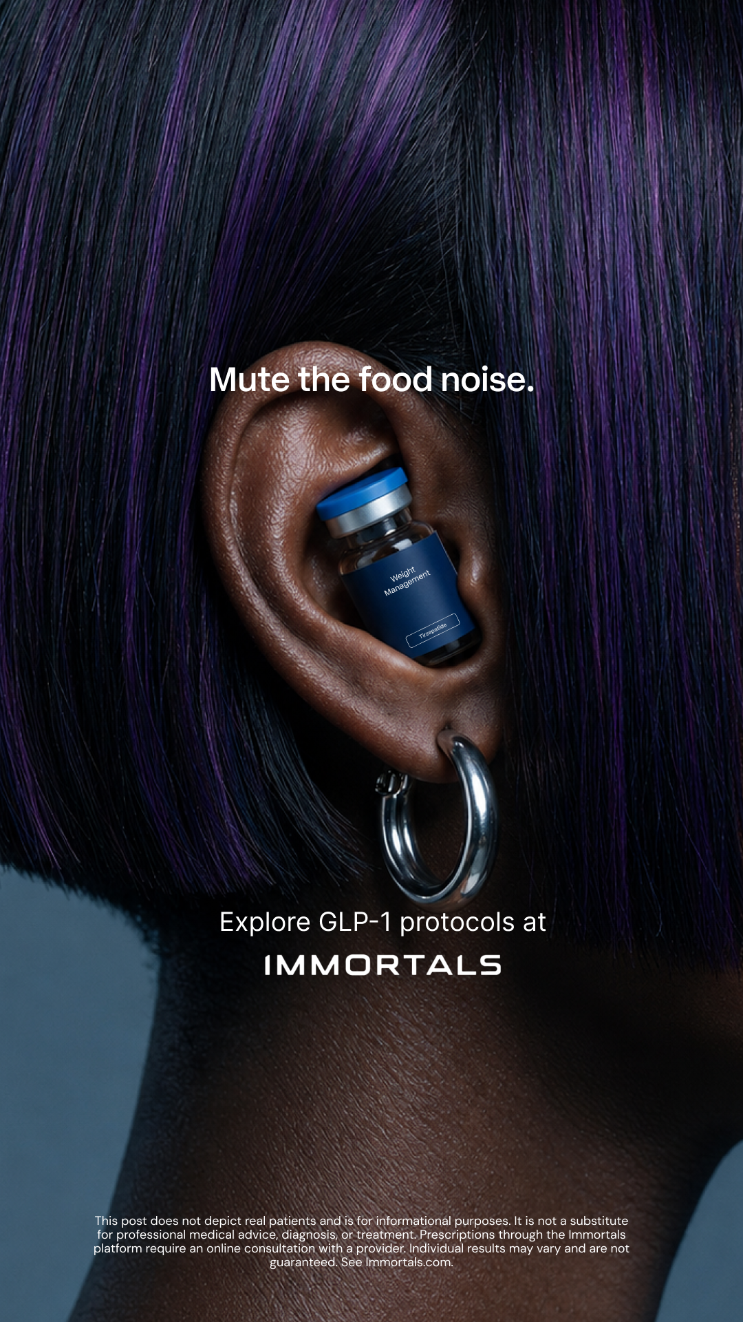 Immortals Longevity Facebook ad: Prescriptions to support longevity.