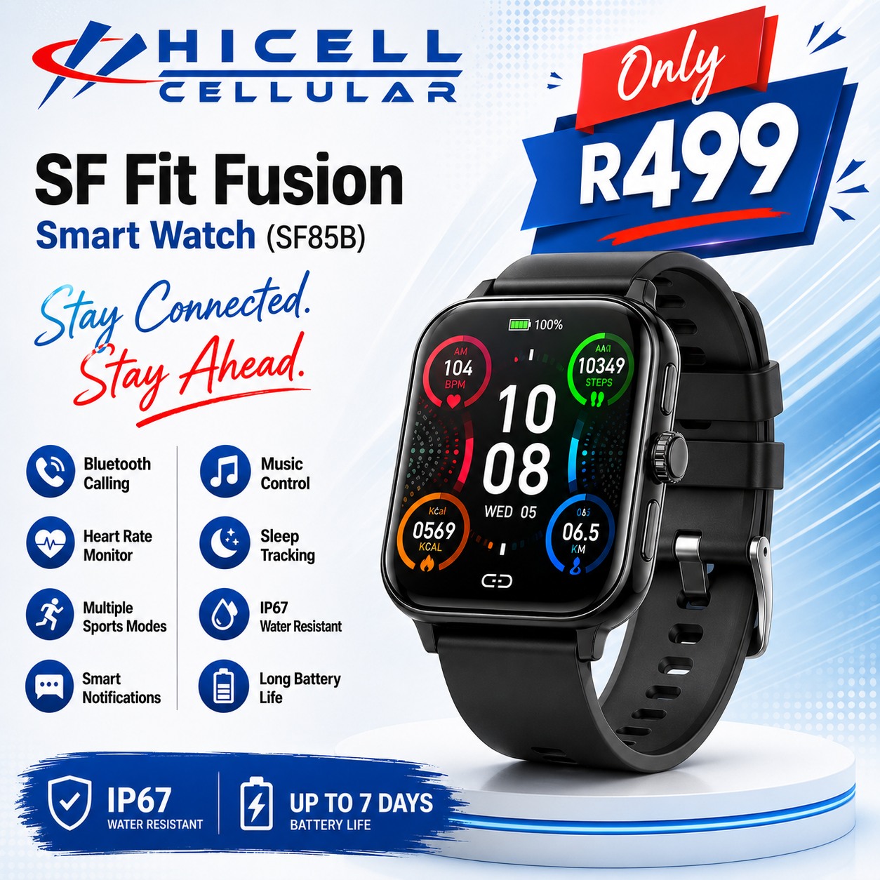 Hicell Cellular Facebook ad: INTRODUCING THE SF Fit Fusion Smart Watch (SF85B)…