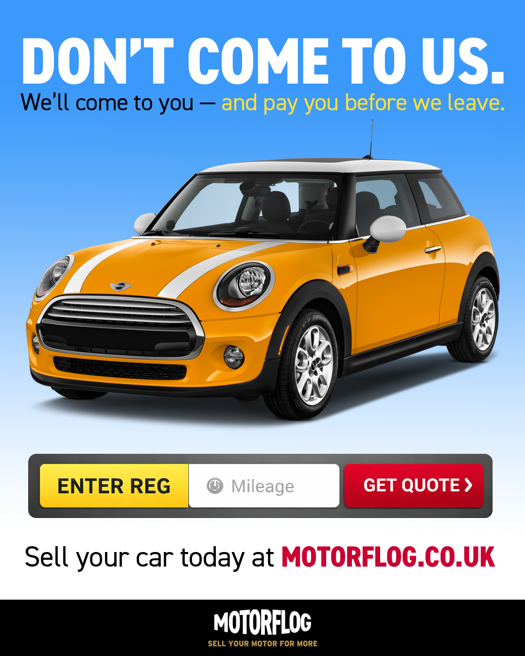 Motorflog Facebook ad: We'll come to you