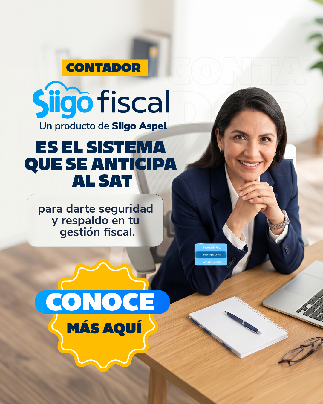 Siigo Aspel Facebook ad: SIIGO Fiscal: respaldo, confianza y control