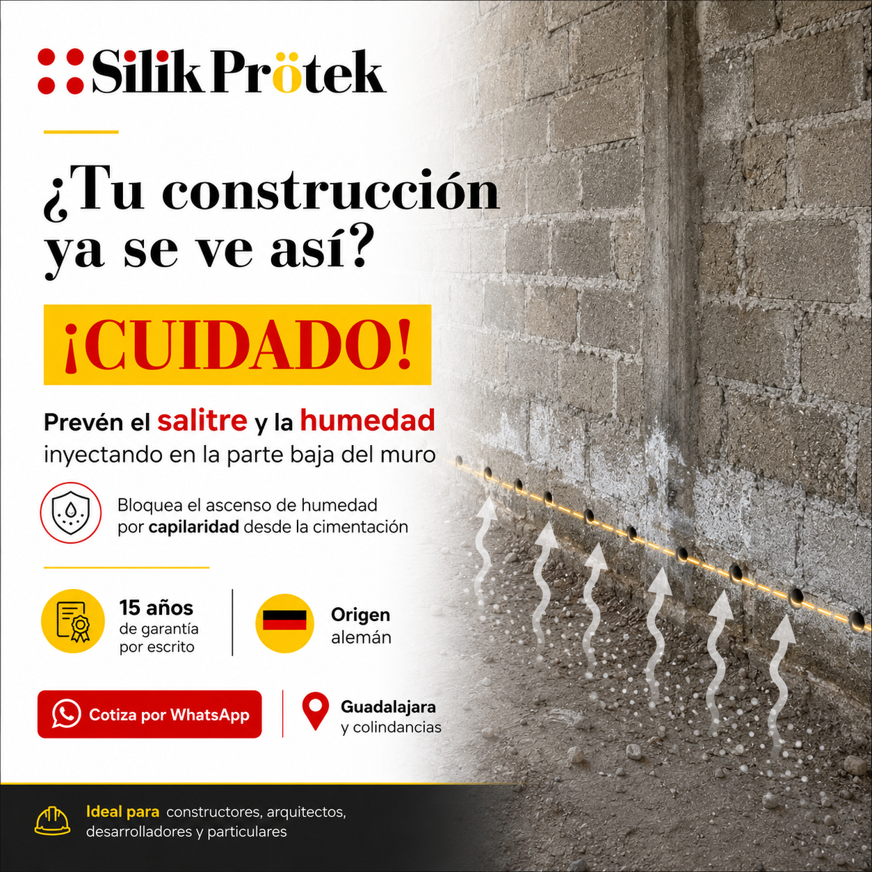 Silik Prötek Facebook ad: Protege tu obra desde la cimentación