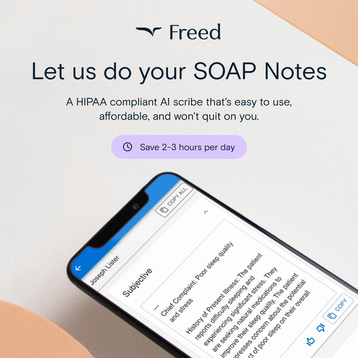 Freed Facebook ad