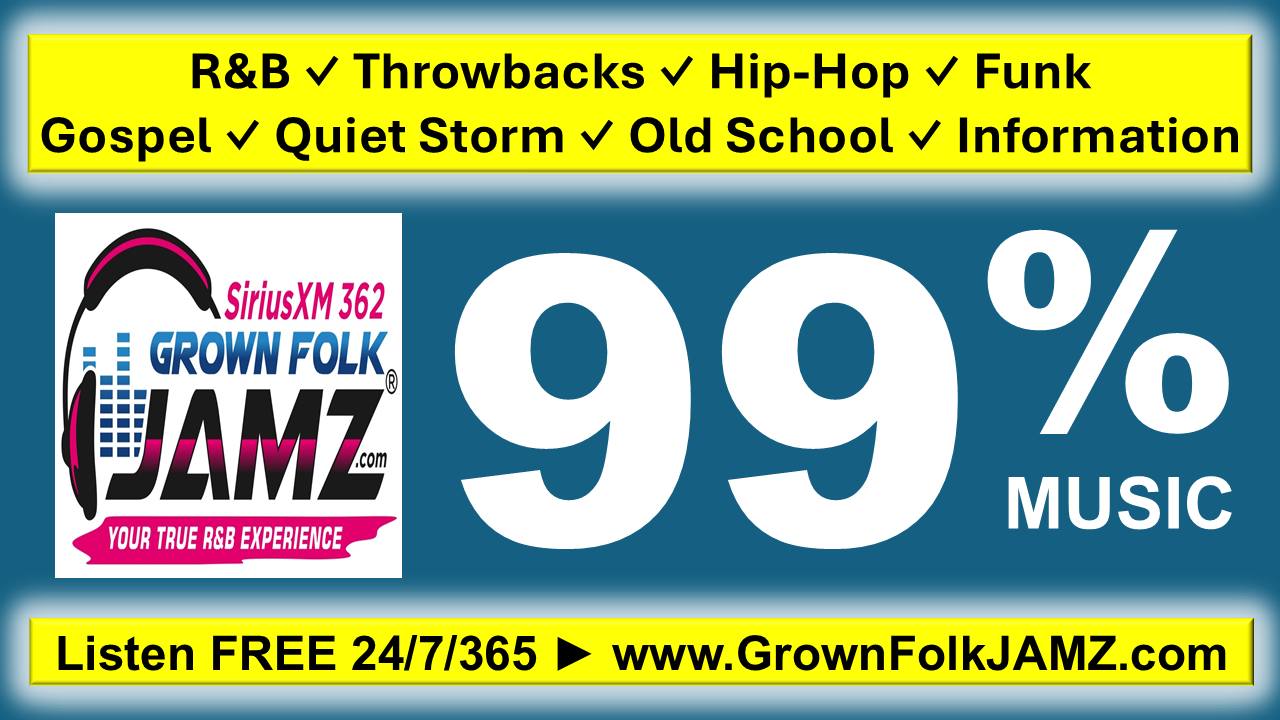 Grown Folk JAMZ Facebook ad: Non-Stop JAMZ! Two ways to Listen…