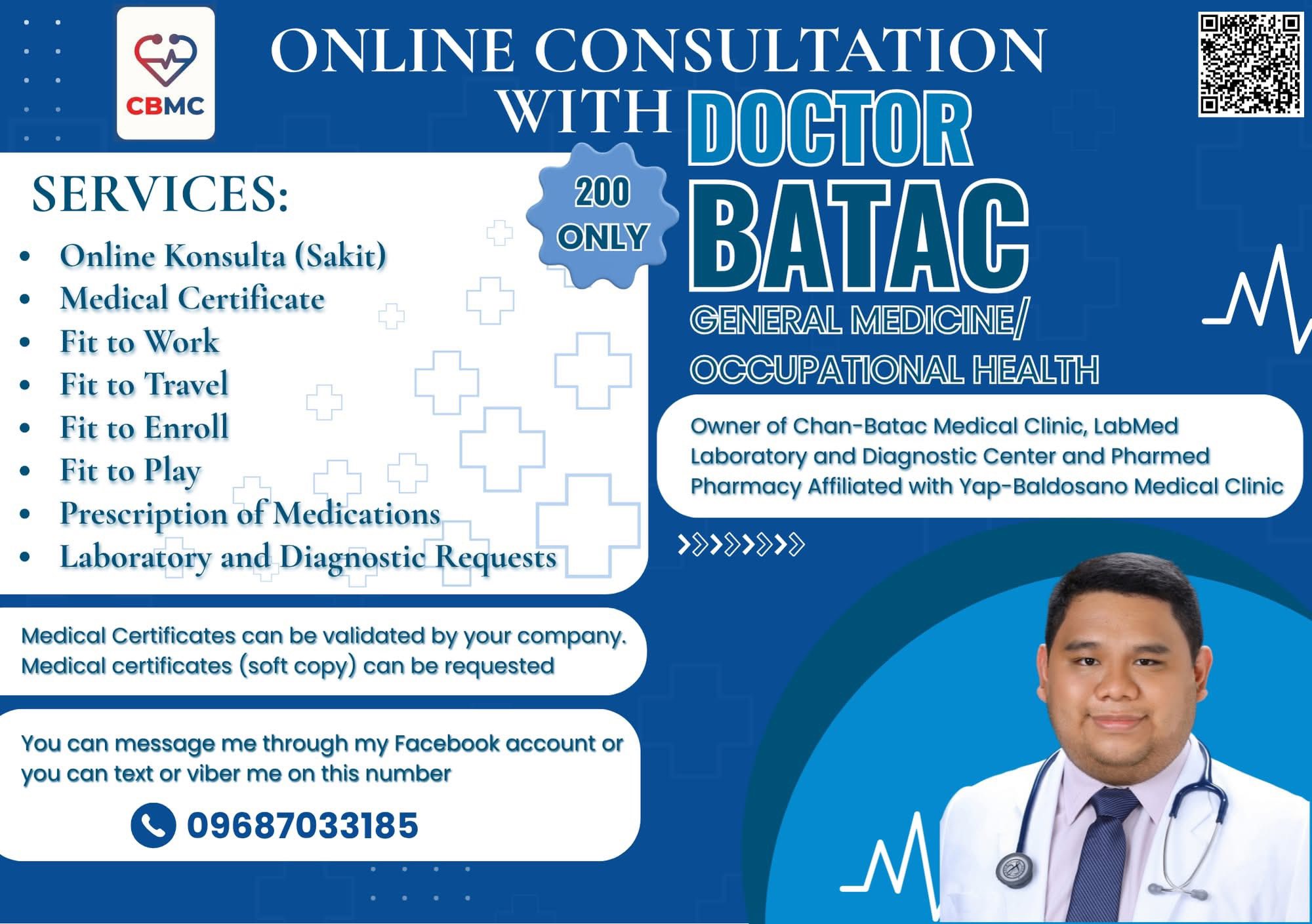 Chan-Batac Medical Clinic Online Facebook ad: Ready na po kami for your concerns.