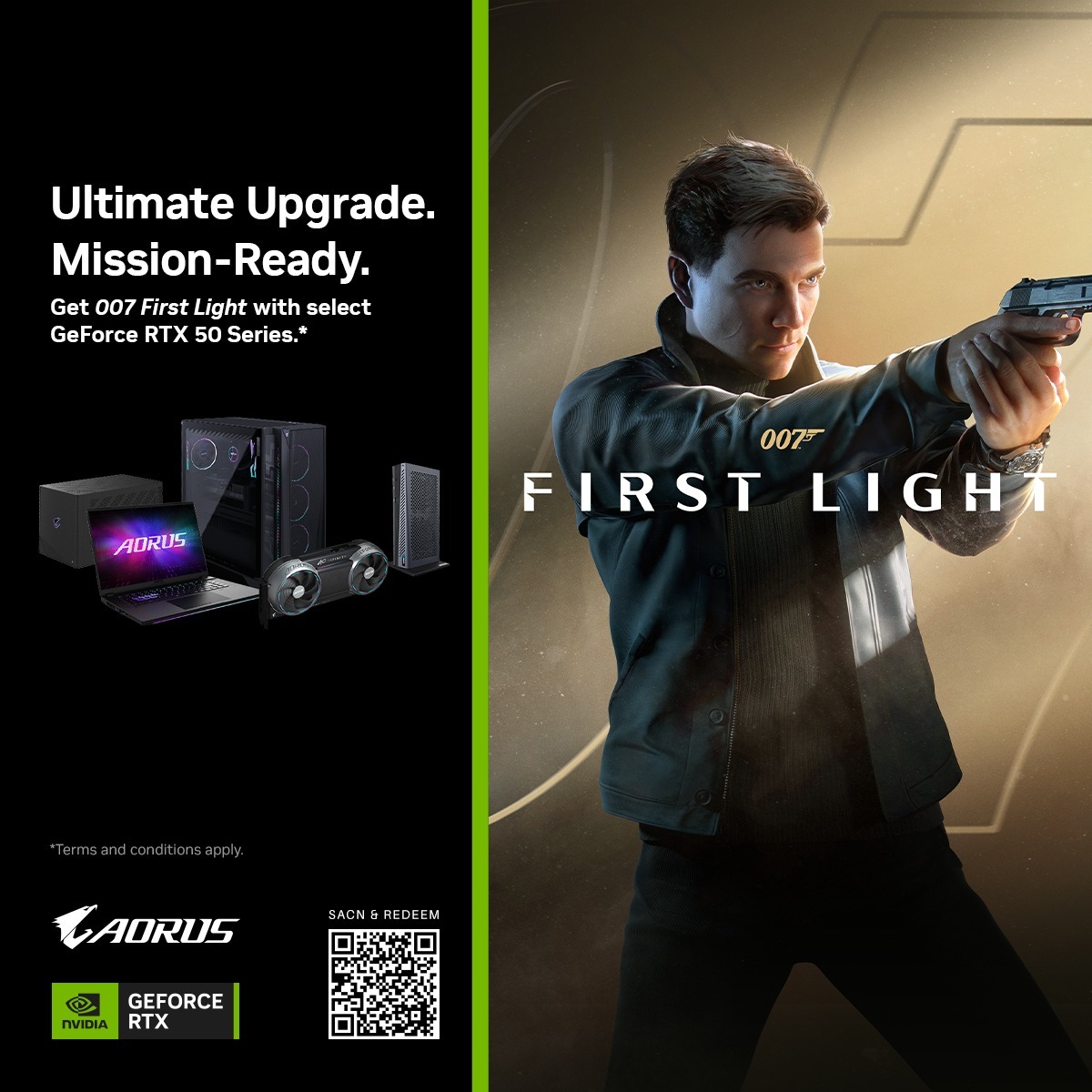 AORUS Facebook ad: 007 First Light GeForce RTX 50 Series Bundle|AORUS…