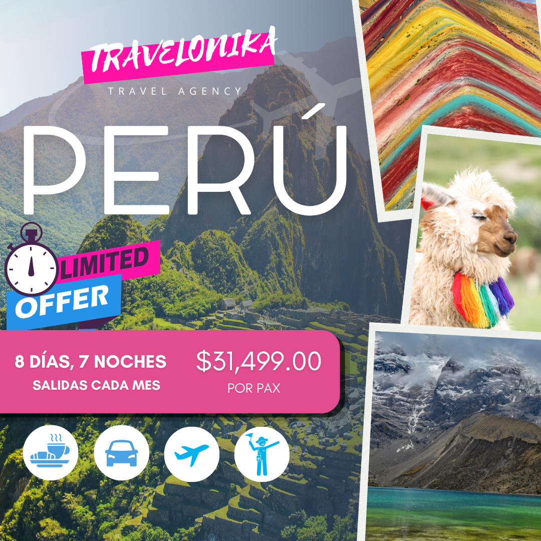 Travelonika Agencia De Viajes Facebook ad: Viaja a Perú TODO INCLUIDO 8 días-7 noches