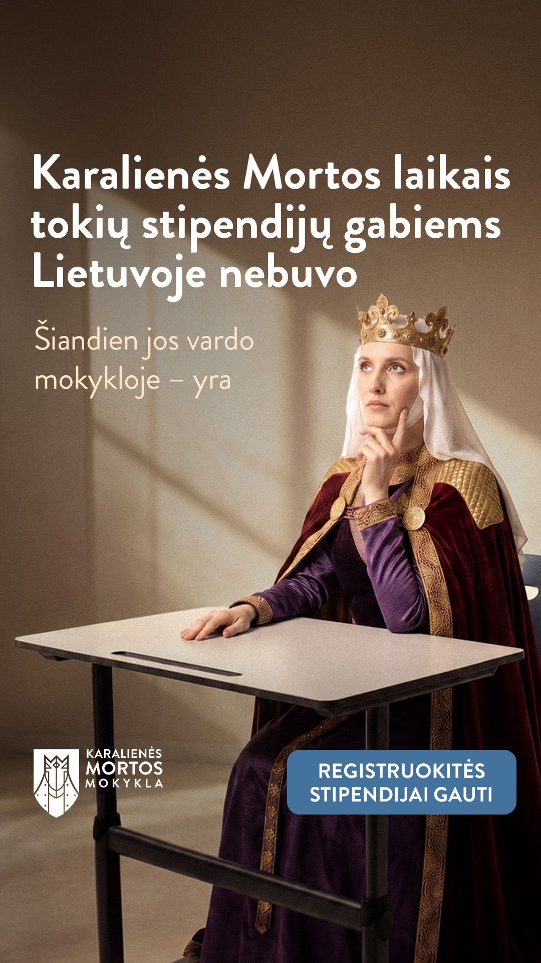 Karalienės Mortos mokykla Facebook ad
