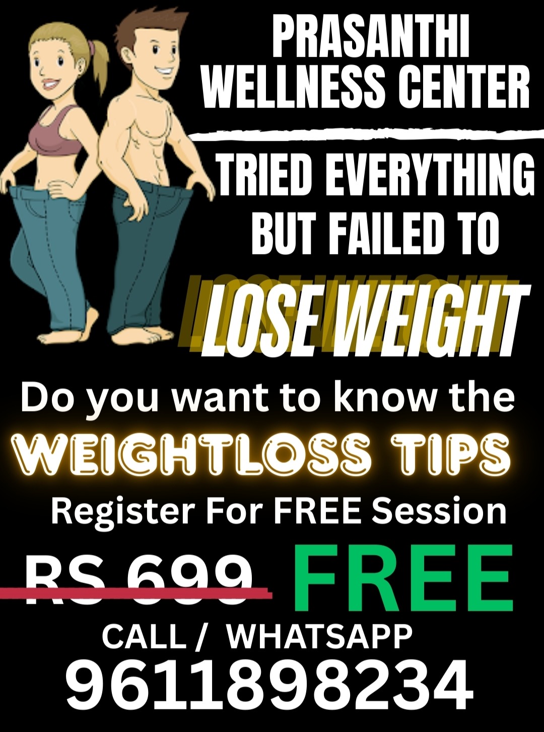 Prasanthi Wellness Center Facebook ad: WEIGHTLOSS IS SIMPLE