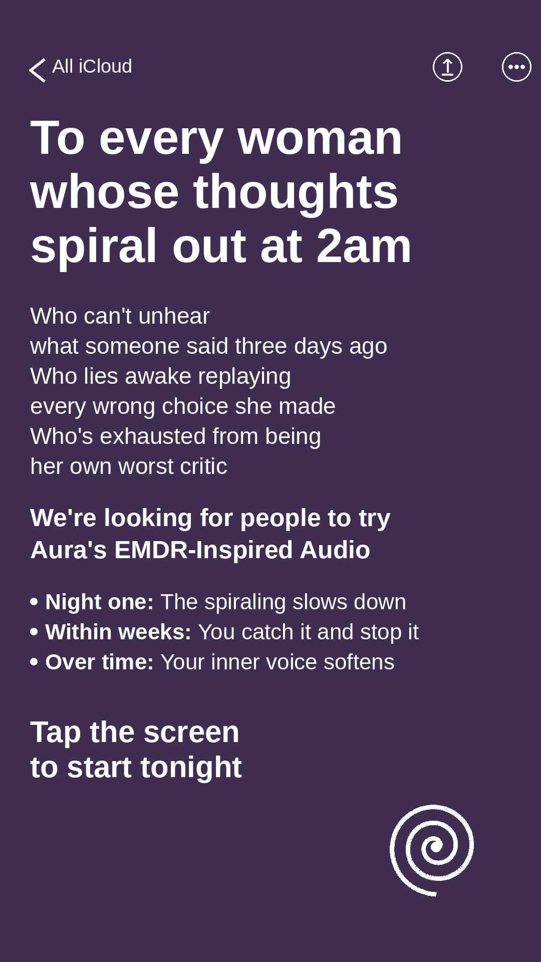 Aura: Find peace every day Facebook ad