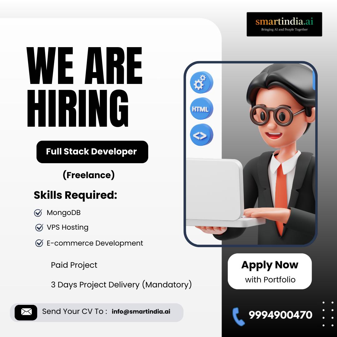 Smart India.Ai Facebook ad: Freelance Full Stack Developer Needed