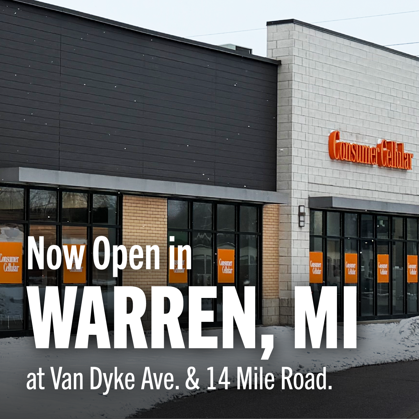 Consumer Cellular Facebook ad: Excited to open a new store in Michigan.