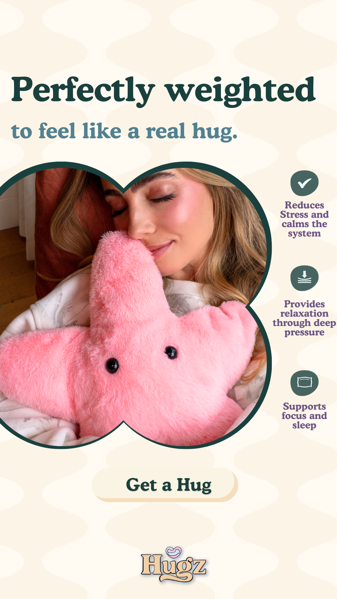 Hugz Weighted Friend Facebook ad