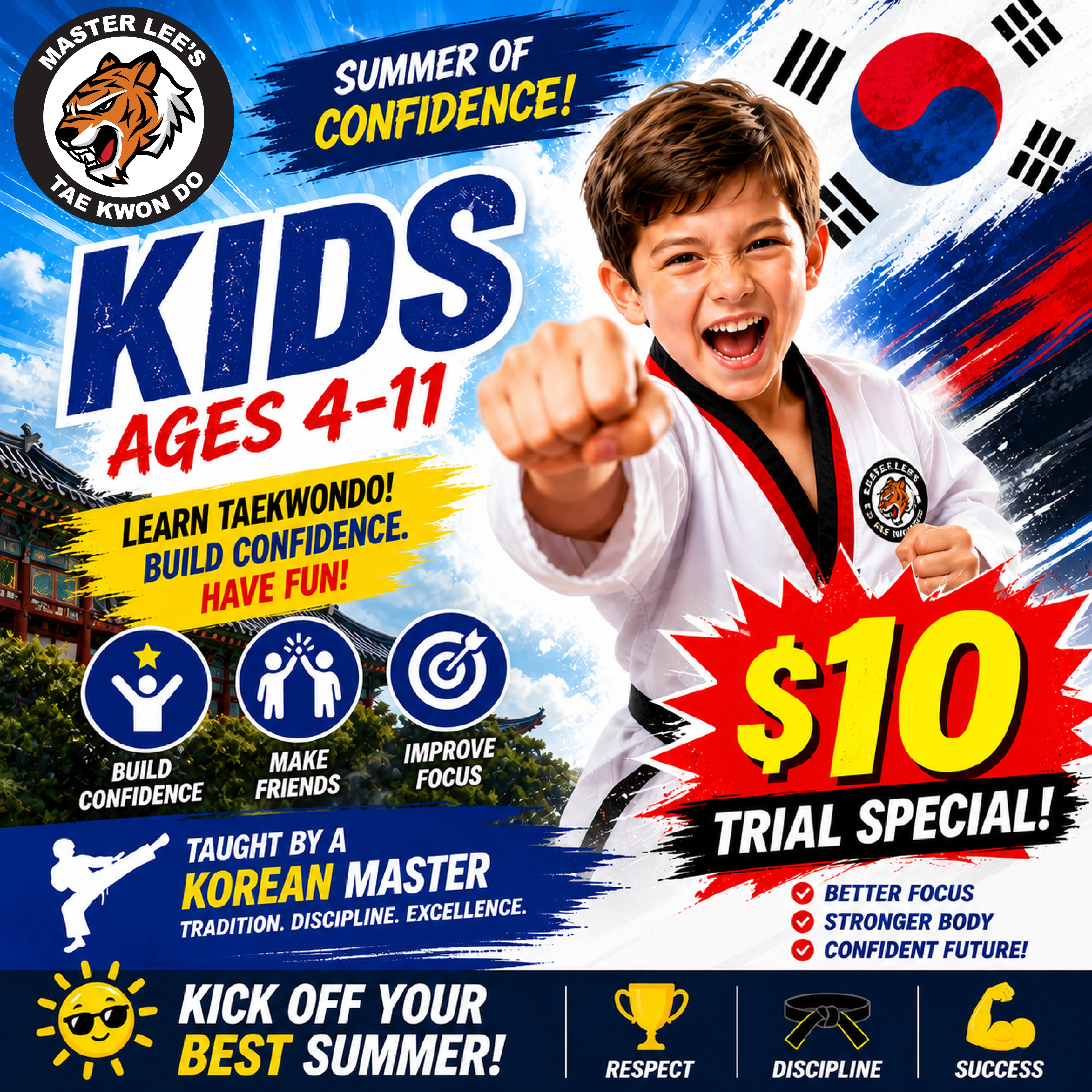 Master Lee's Taekwondo - Elkhorn/Bennington Facebook ad: $10 Trial Special for Elkhorn, Bennington & West…