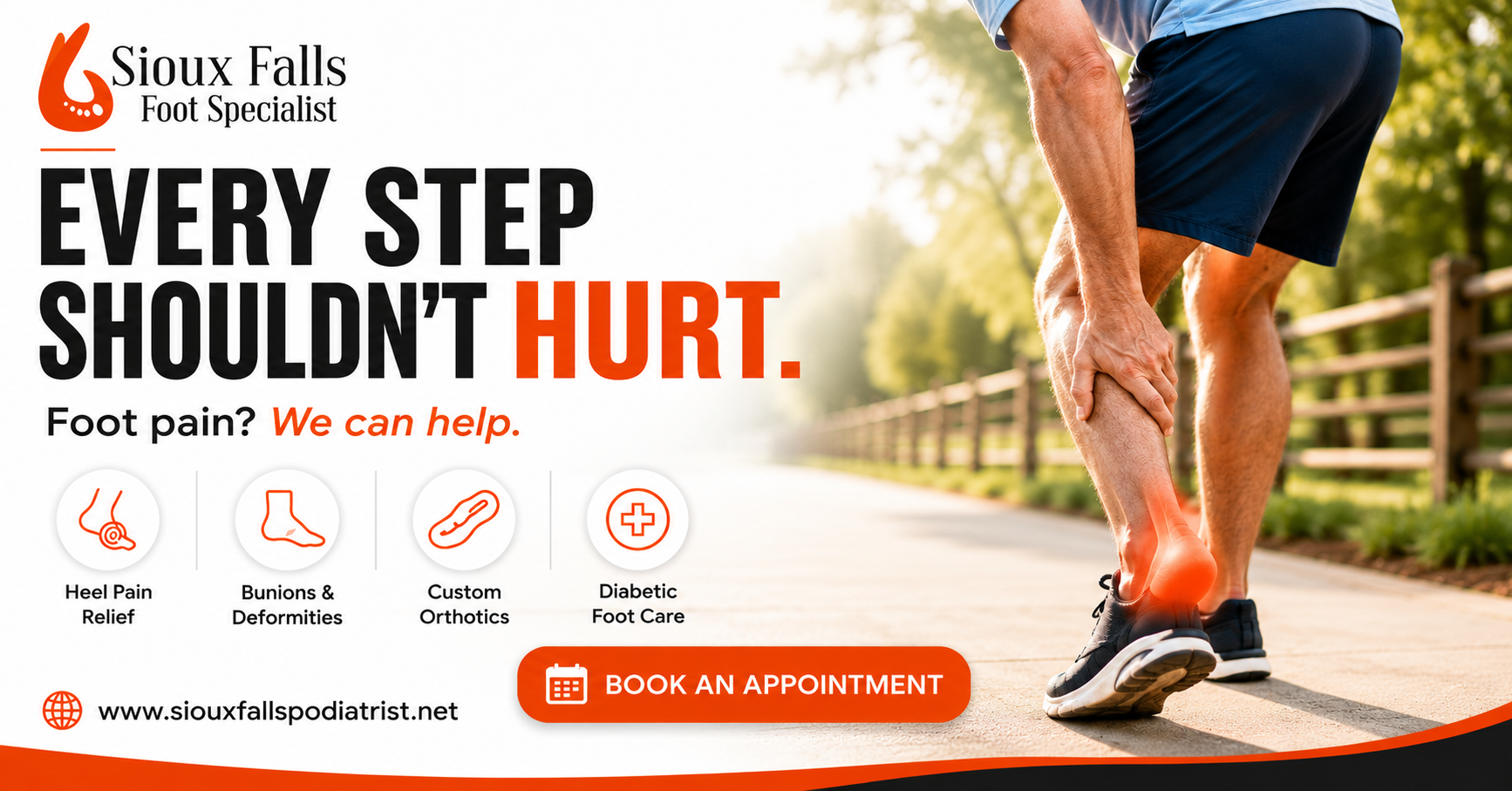 Sioux Falls Foot Specialists Facebook ad from Aug 4, 2026