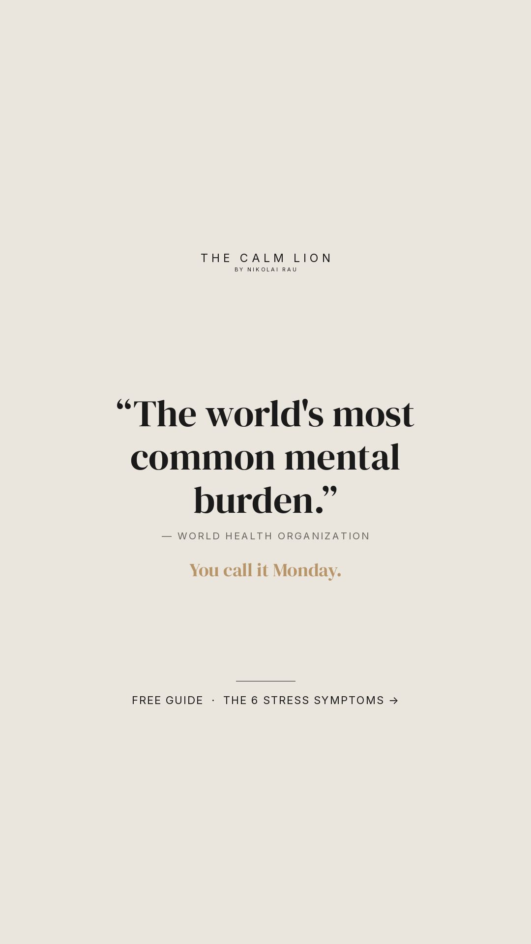 Thecalmlion Facebook ad