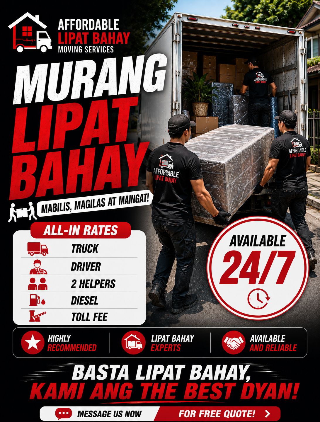 Affordable Lipat Bahay and Truck Rental Facebook ad