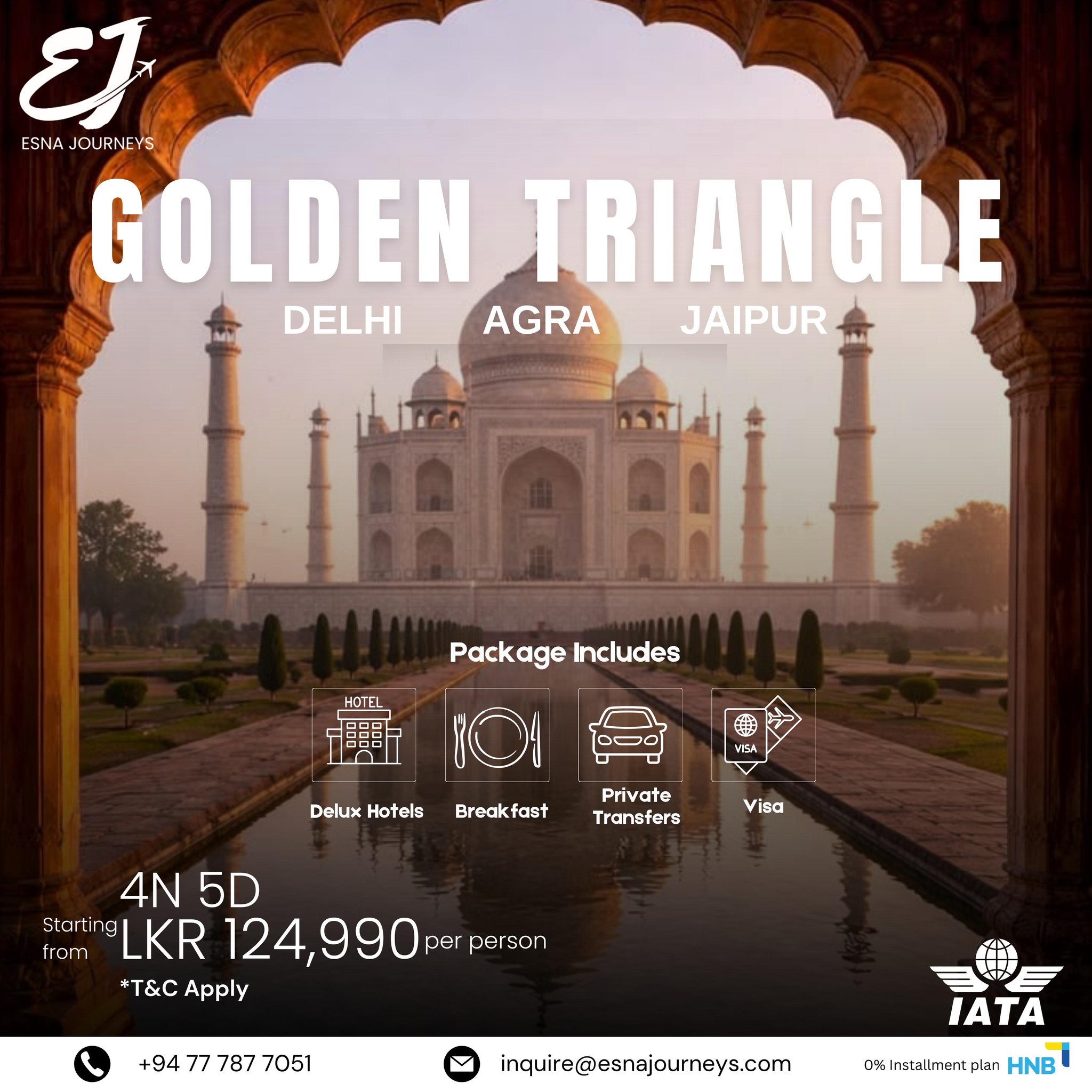 Esna Journeys Facebook ad: Explore India’s iconic Golden Triangle