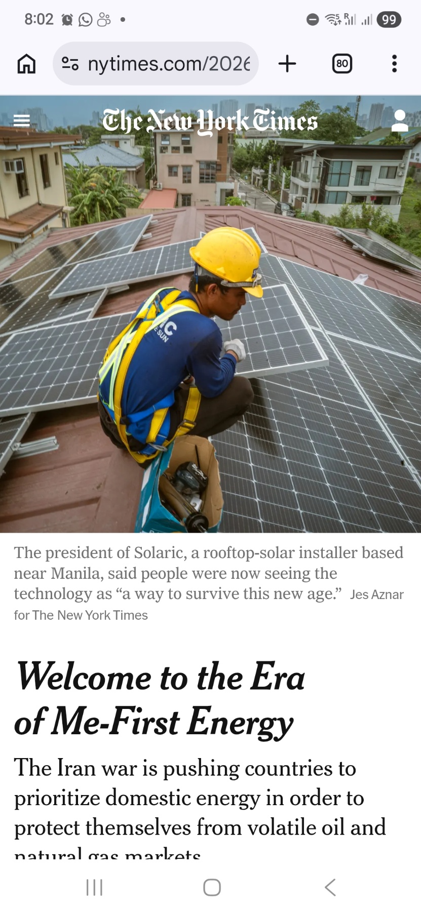 Solaric Philippines Facebook ad: The New York Times featured Solaric!
