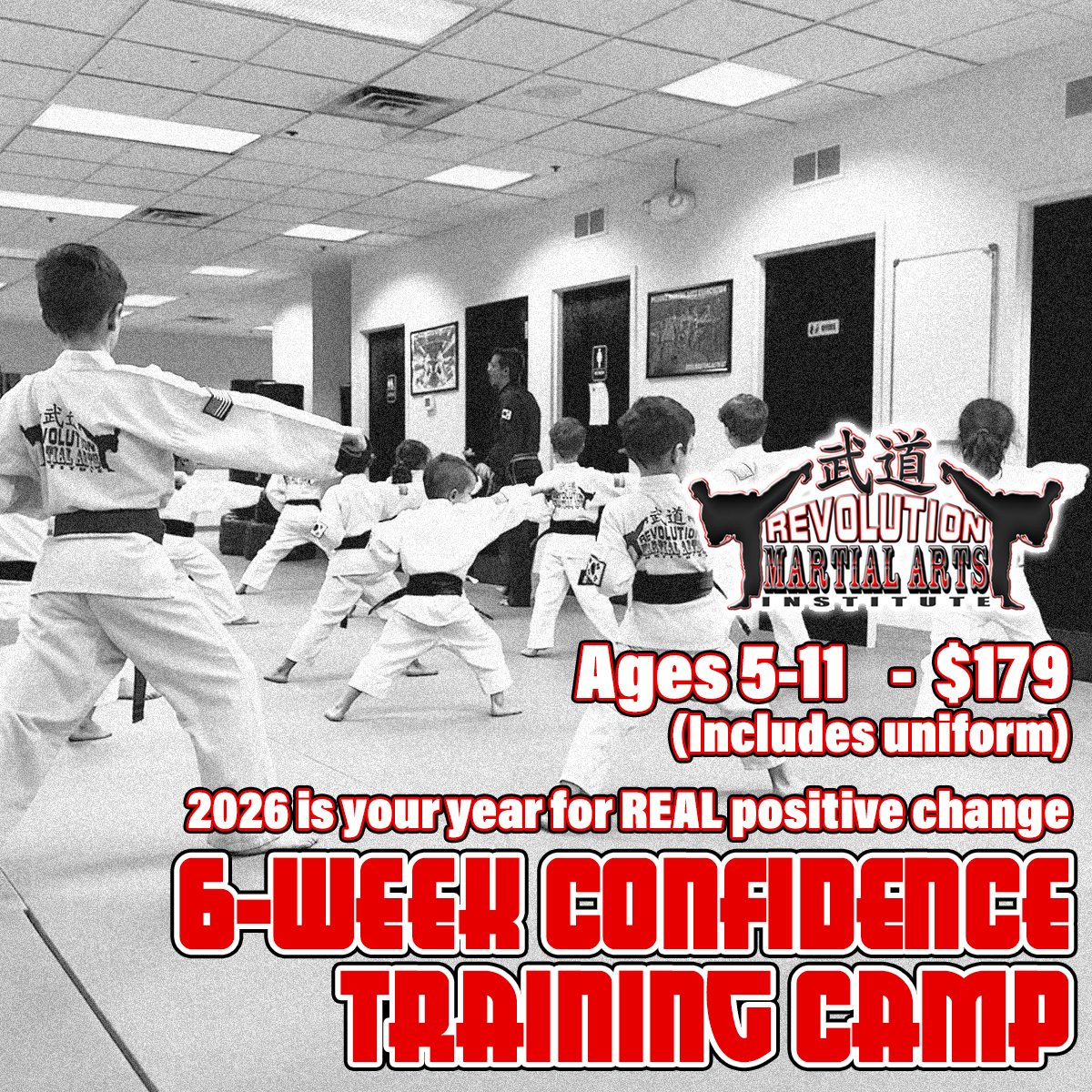 Revolution Martial Arts Institute Facebook ad: Give your child the tools to be a CHAMPION Description: 6…