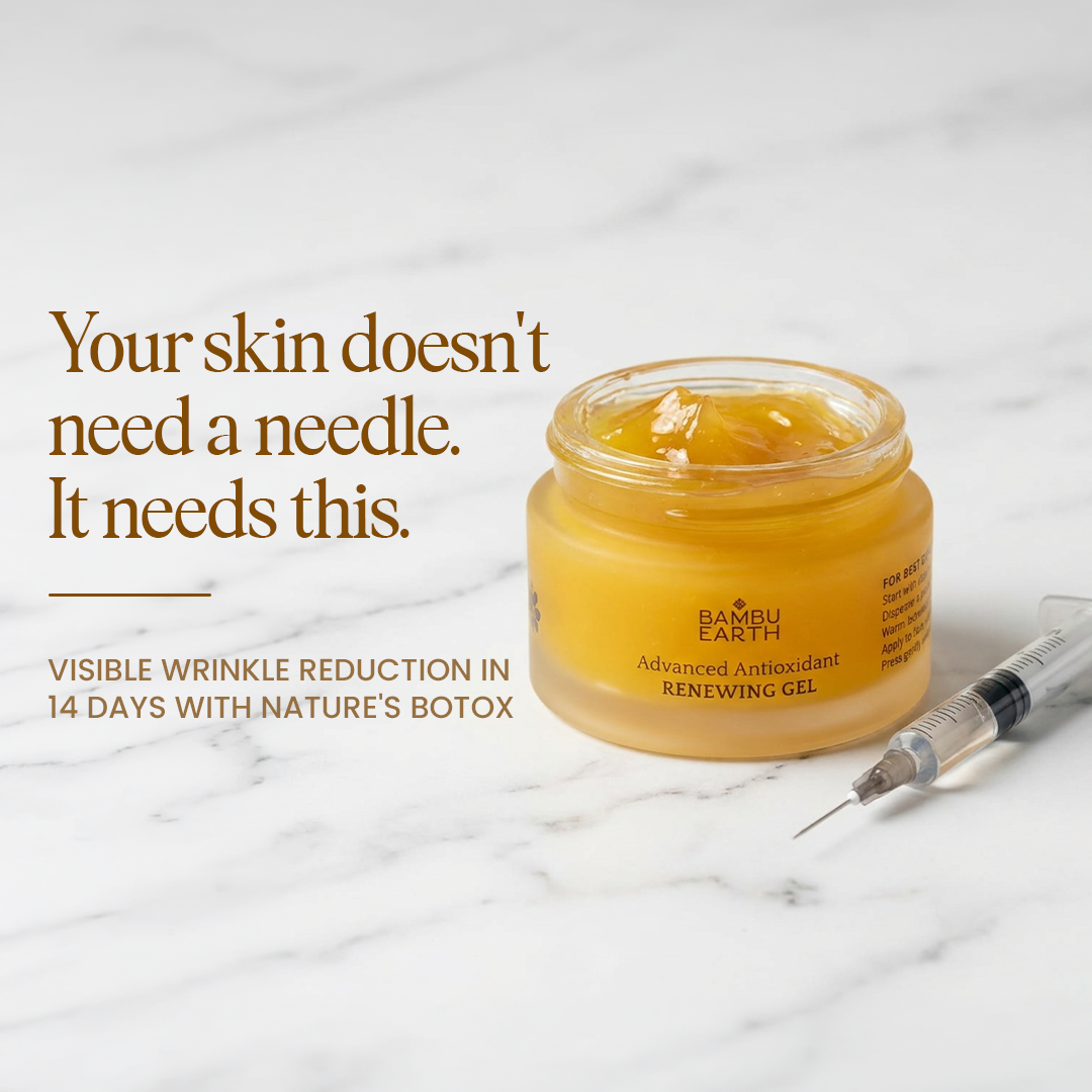 Bambu Earth Facebook ad: Experience glowing skin