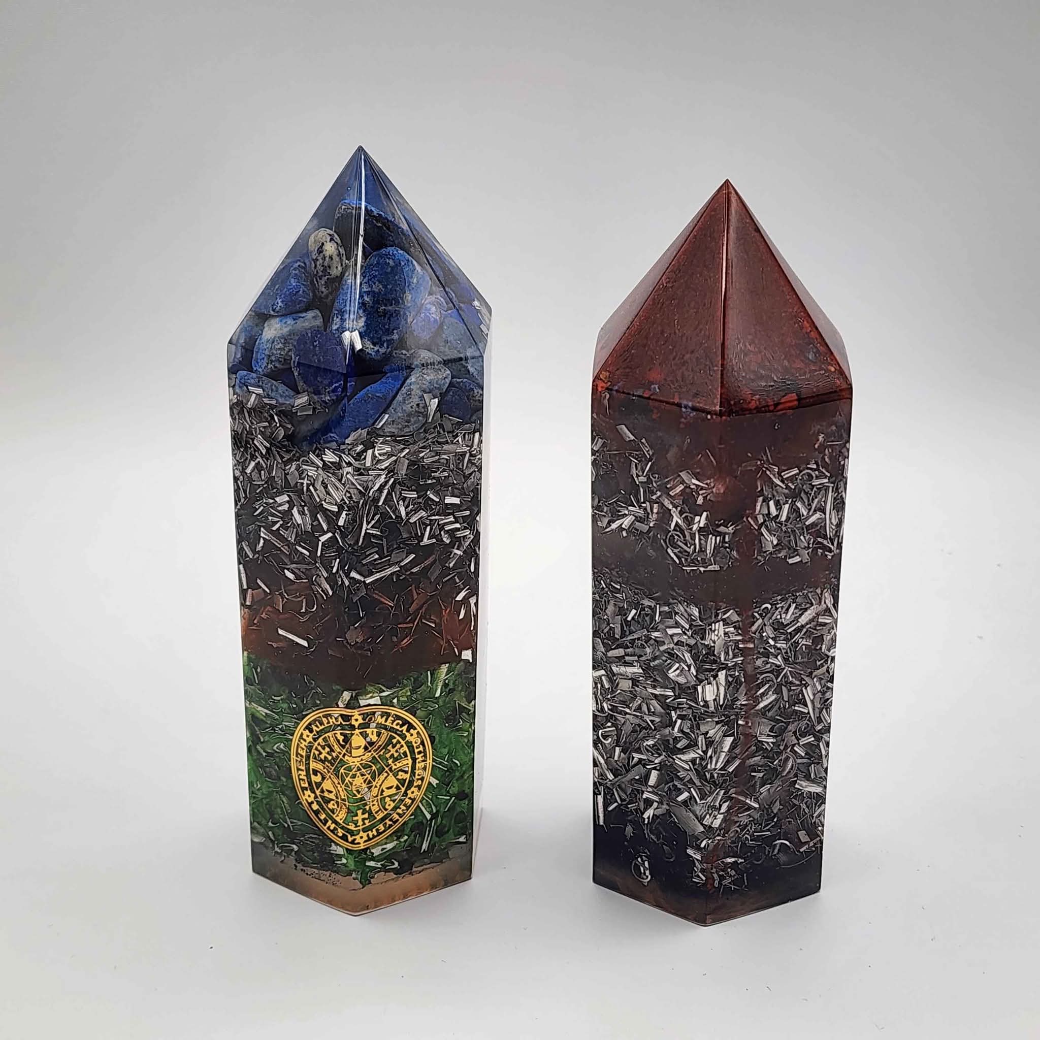 Bill Shehadeh Facebook ad: Handmade Hexagon Orgonite Towers, Crystal Energy Set, EMF…