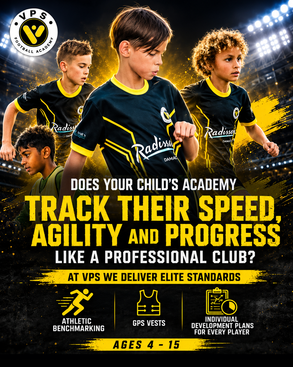 Victory Pro Sports Academy Facebook ad: Unlock Your Childs Football Potential