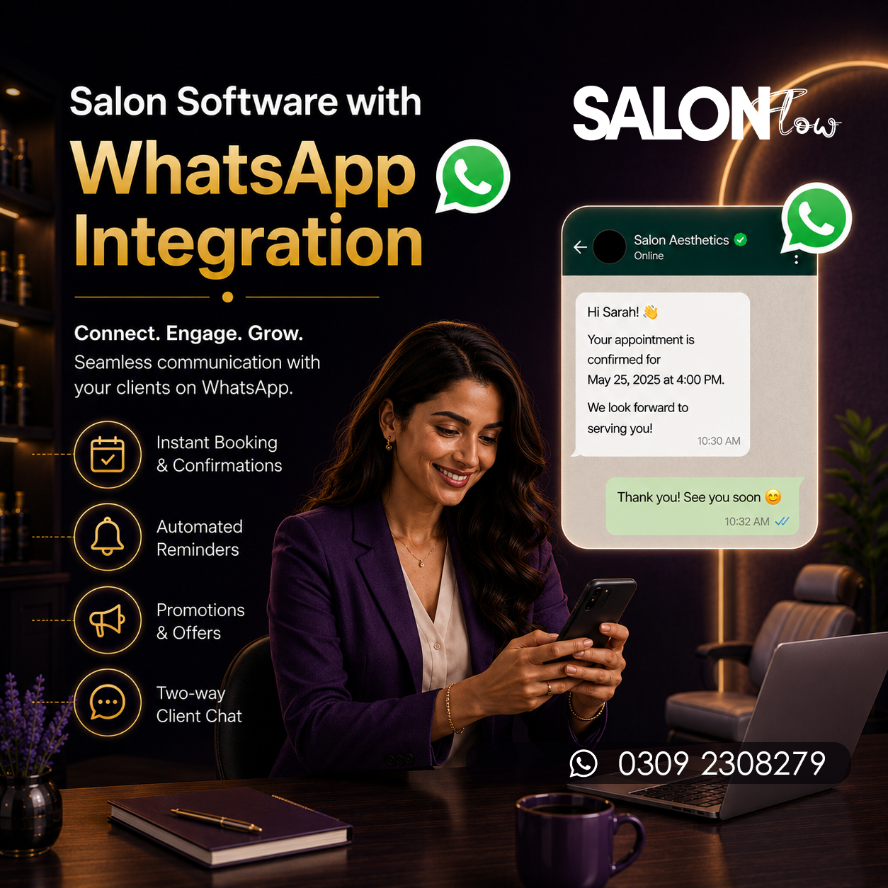 SalonFlow POS Facebook ad from May 20, 2026
