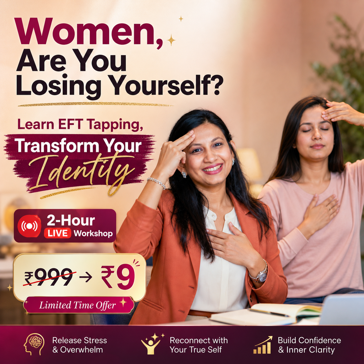 AABHA JAIN Facebook ad: The Unshakeable You Workshop (Rs 9/-)