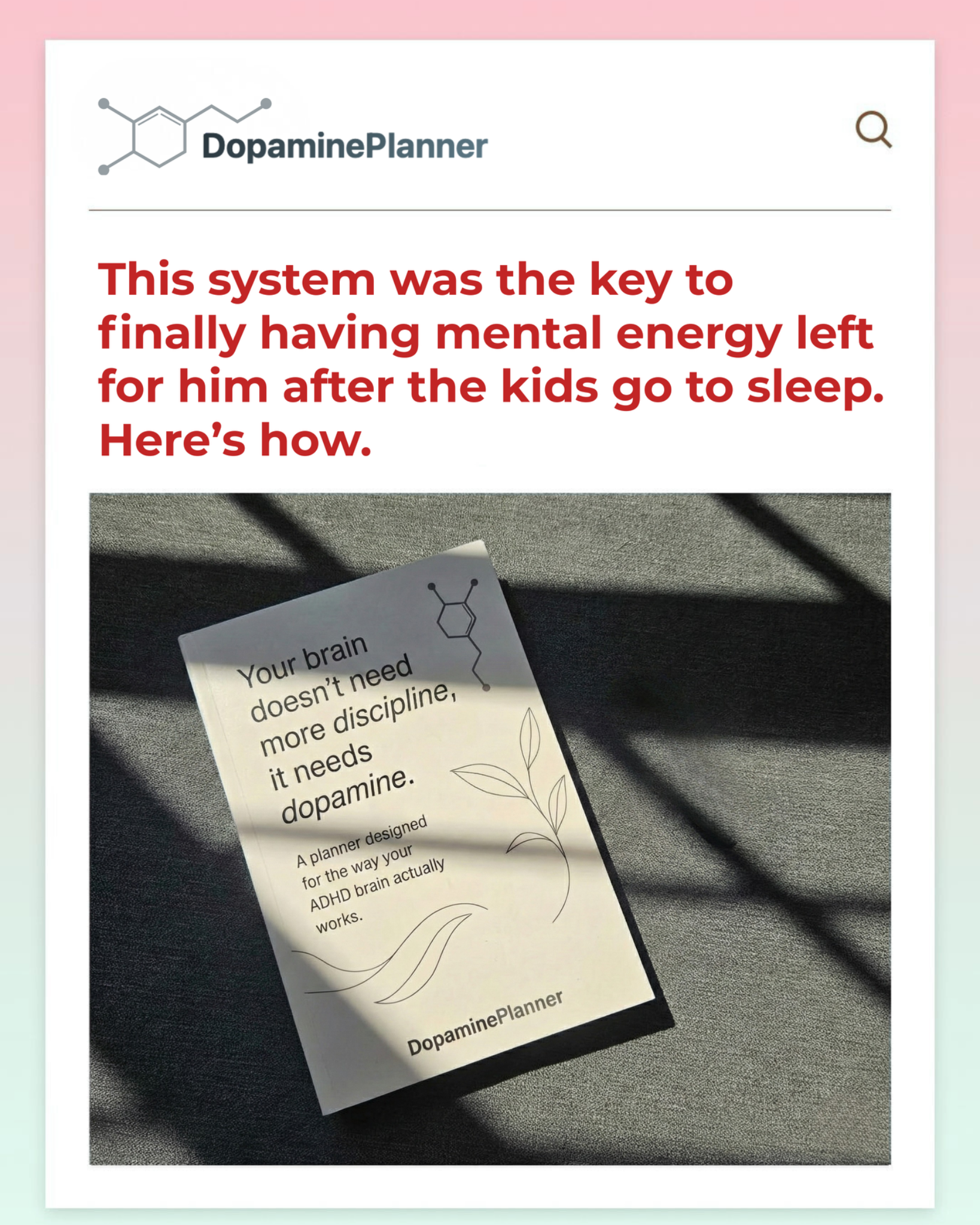 Dopamine Planner Facebook ad: Here's How I Finally Stopped Fighting My Own Brain