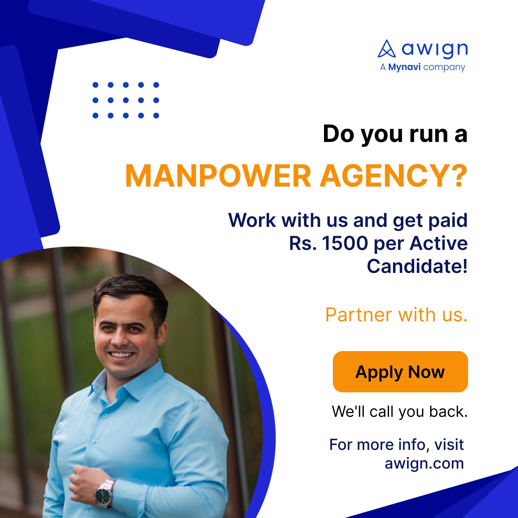 Awign 2.0 Facebook ad: Looking for Manpower Agencies