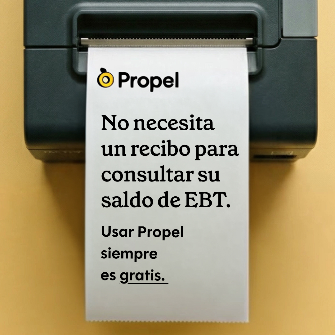 The Propel App Facebook ad: Consulte su EBT ahora