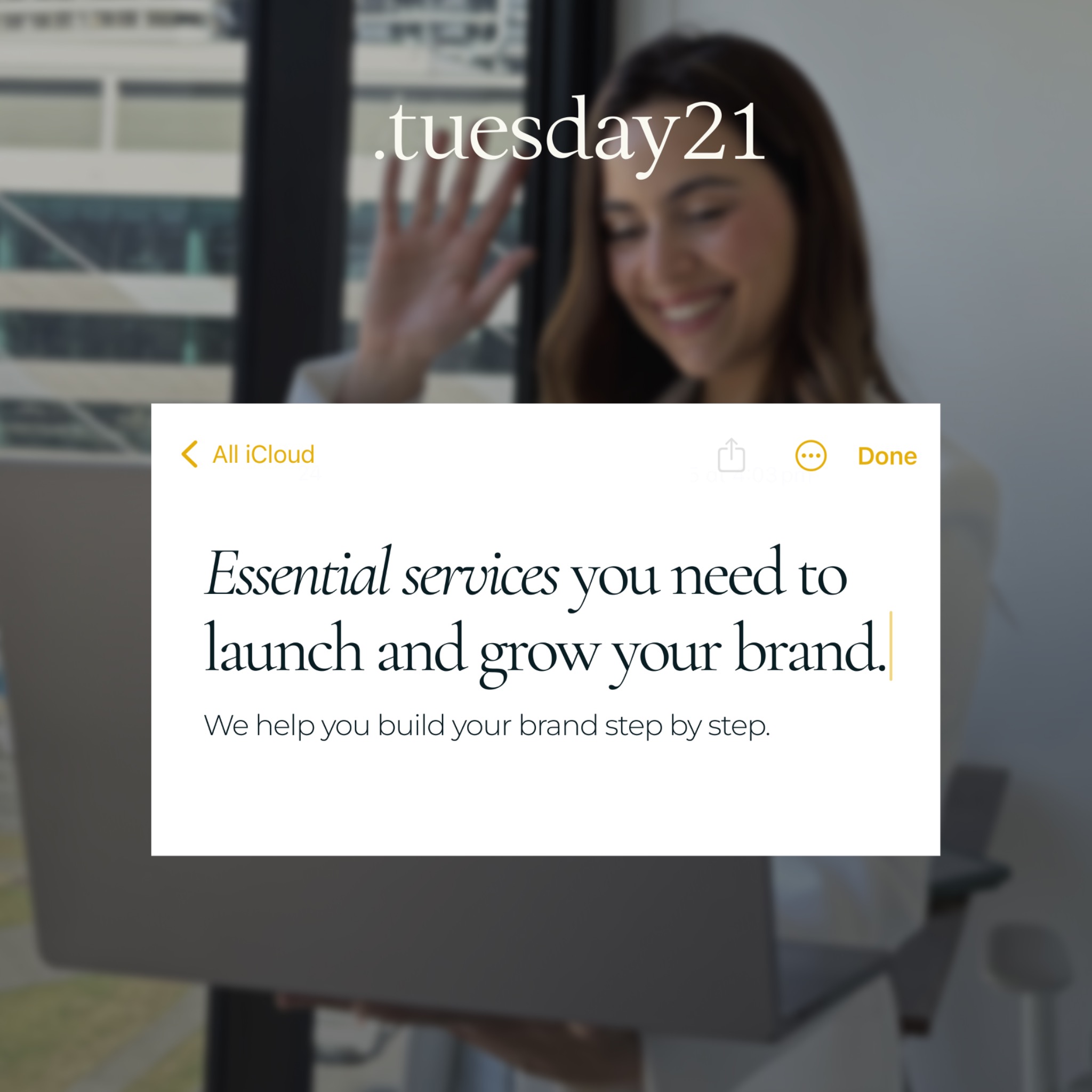 Tuesday21 Facebook ad: Your brand deserves more than a logo.