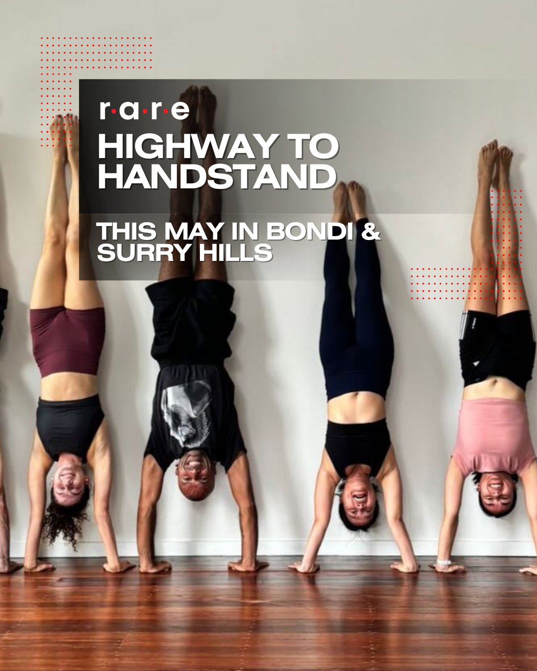RARE studios au Facebook ad: Always wanted to handstand?