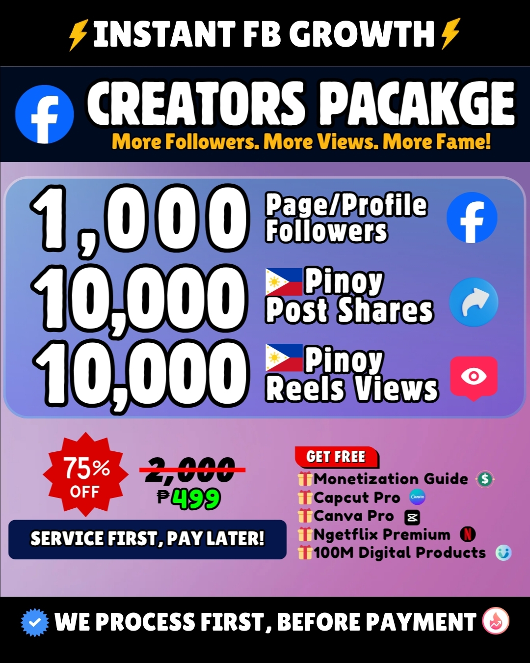 TrendBooster PH Facebook ad: Want More Followers & Engagment Fast? Chat Now - Service…