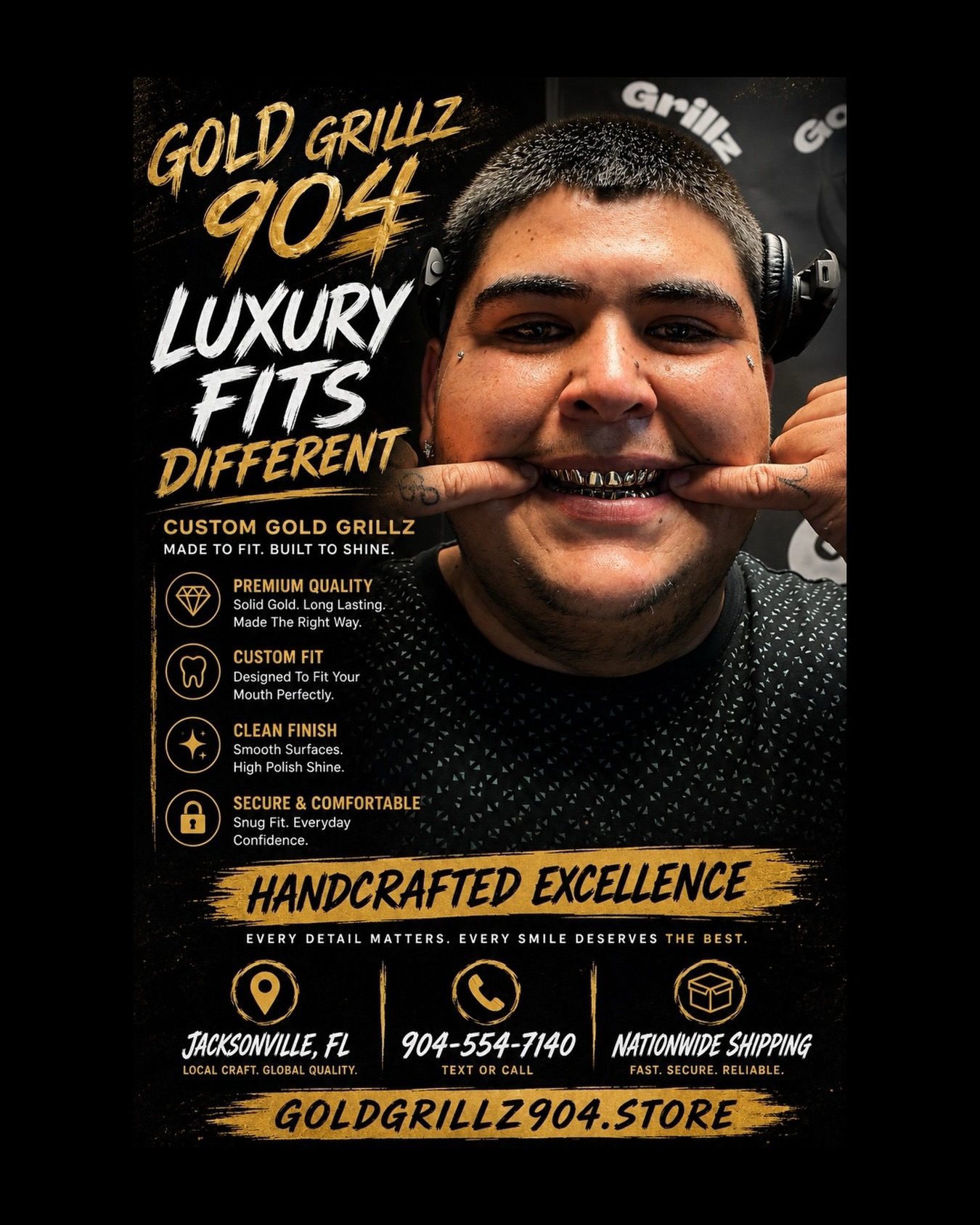 Goldgrillz904 Facebook ad: LUXURY FITS DIFFERENT