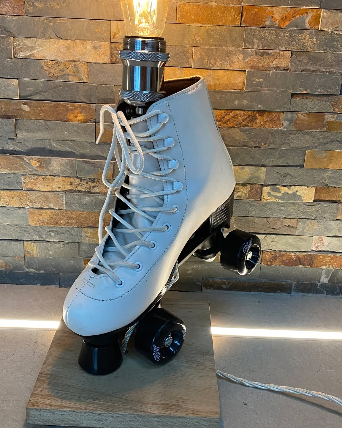 Pete Heydon Facebook ad: No Fear Roller skate lamp.unique /up-cycle