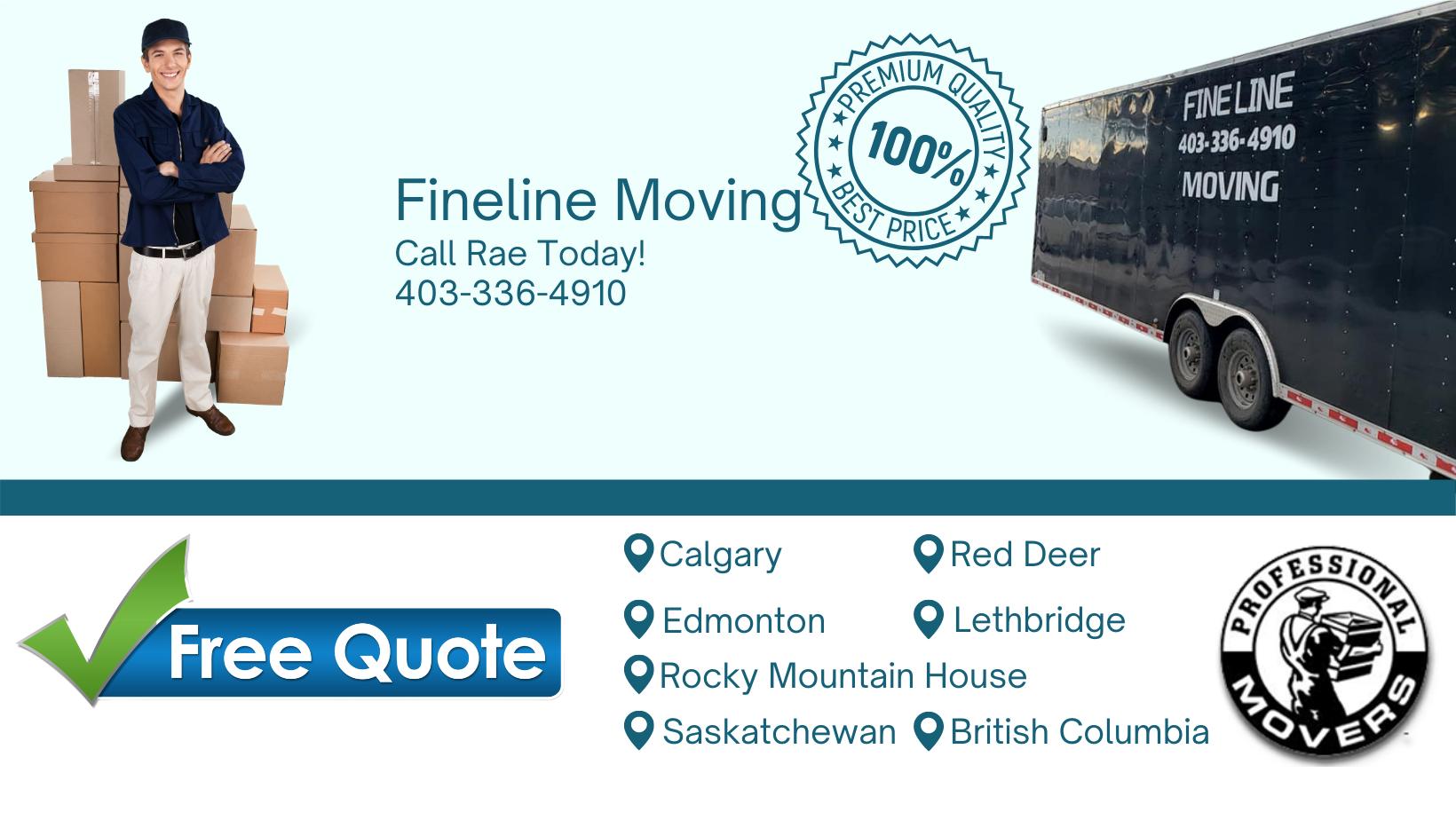 Fineline moving Van lines Facebook ad: We are your western Canada movers