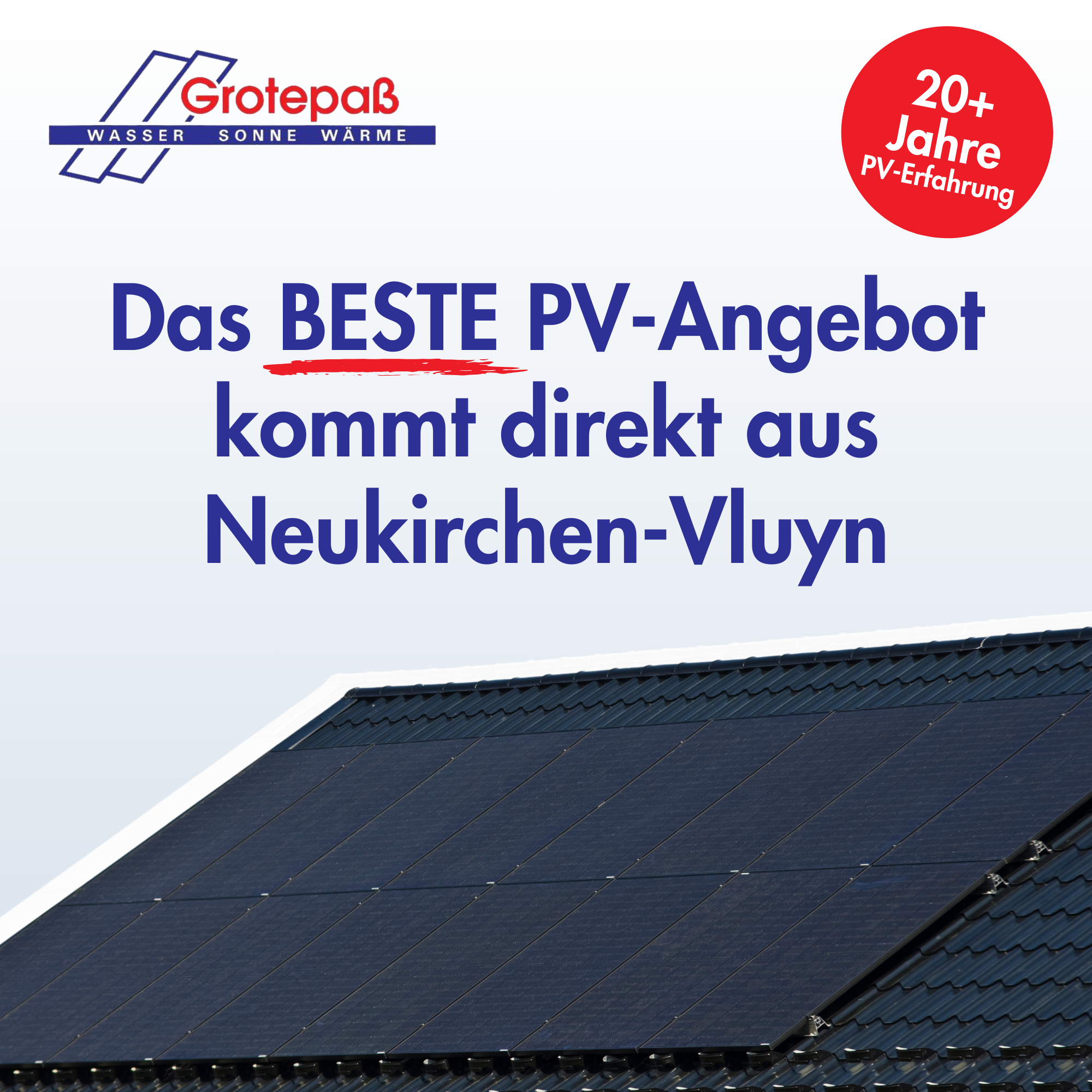 Grotepaß GmbH - Photovoltaik, Heizung, Bad Facebook ad: 4.8/5 Sterne-Rating auf google.de