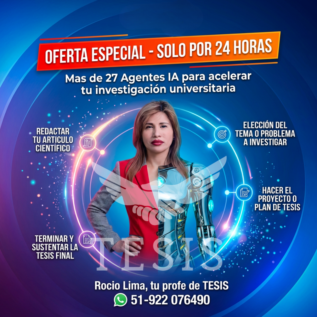 Tesis Asesoría y Capacitación de Rocio Lima Facebook ad: 27 Agente IA para tu TESIS de Exito, Promoción Hoy