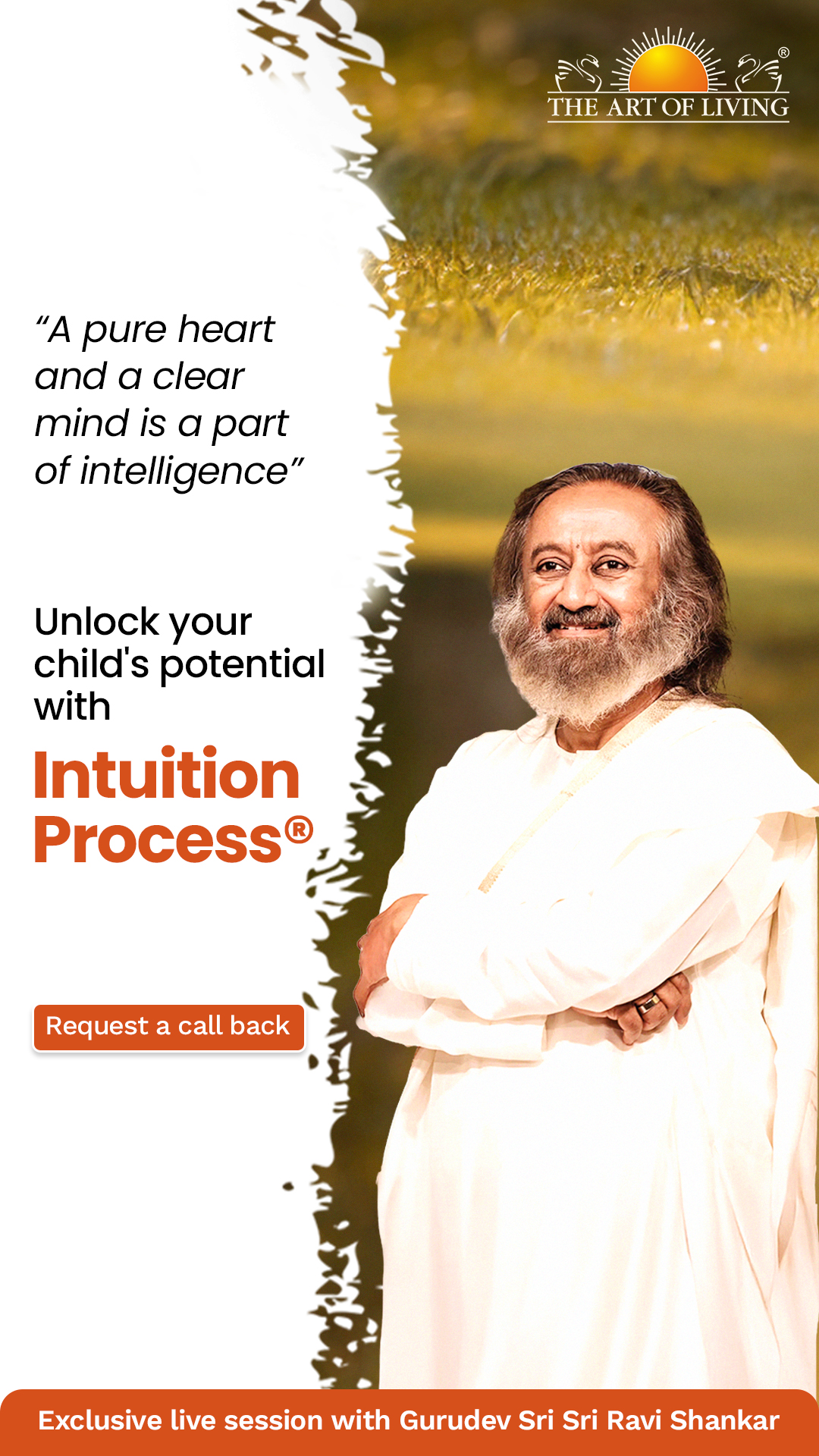 Intuition Process, Art of Living, Request Call Back, Summer Vacations Facebook ad