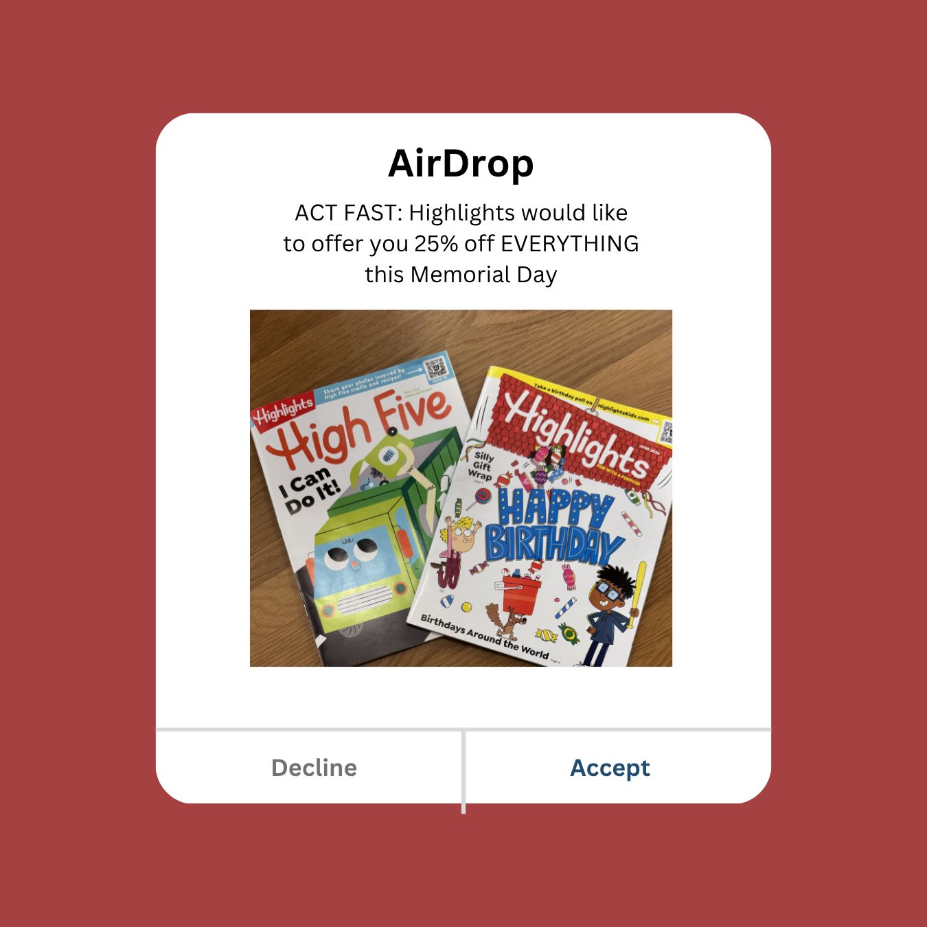 Highlights for Children Facebook ad