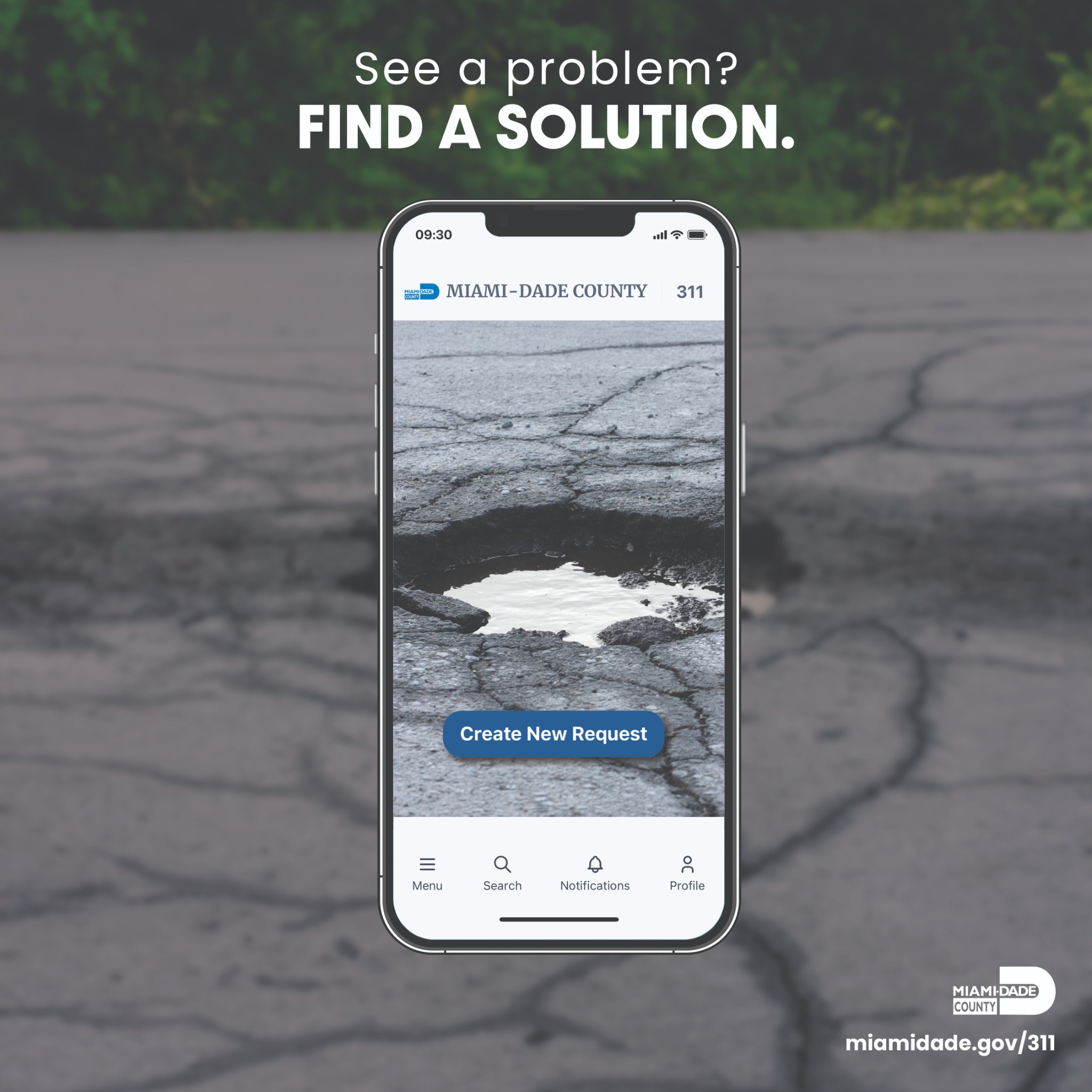 Miami-Dade 311 Facebook ad: Connect With Us!