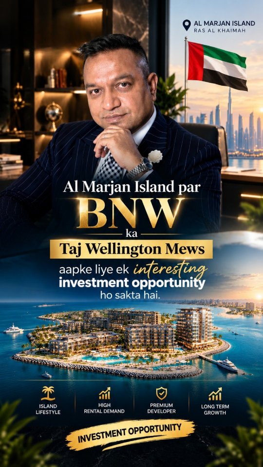 Vedvi Properties Facebook ad: TAJ × BNW | AL MARJAN ISLAND