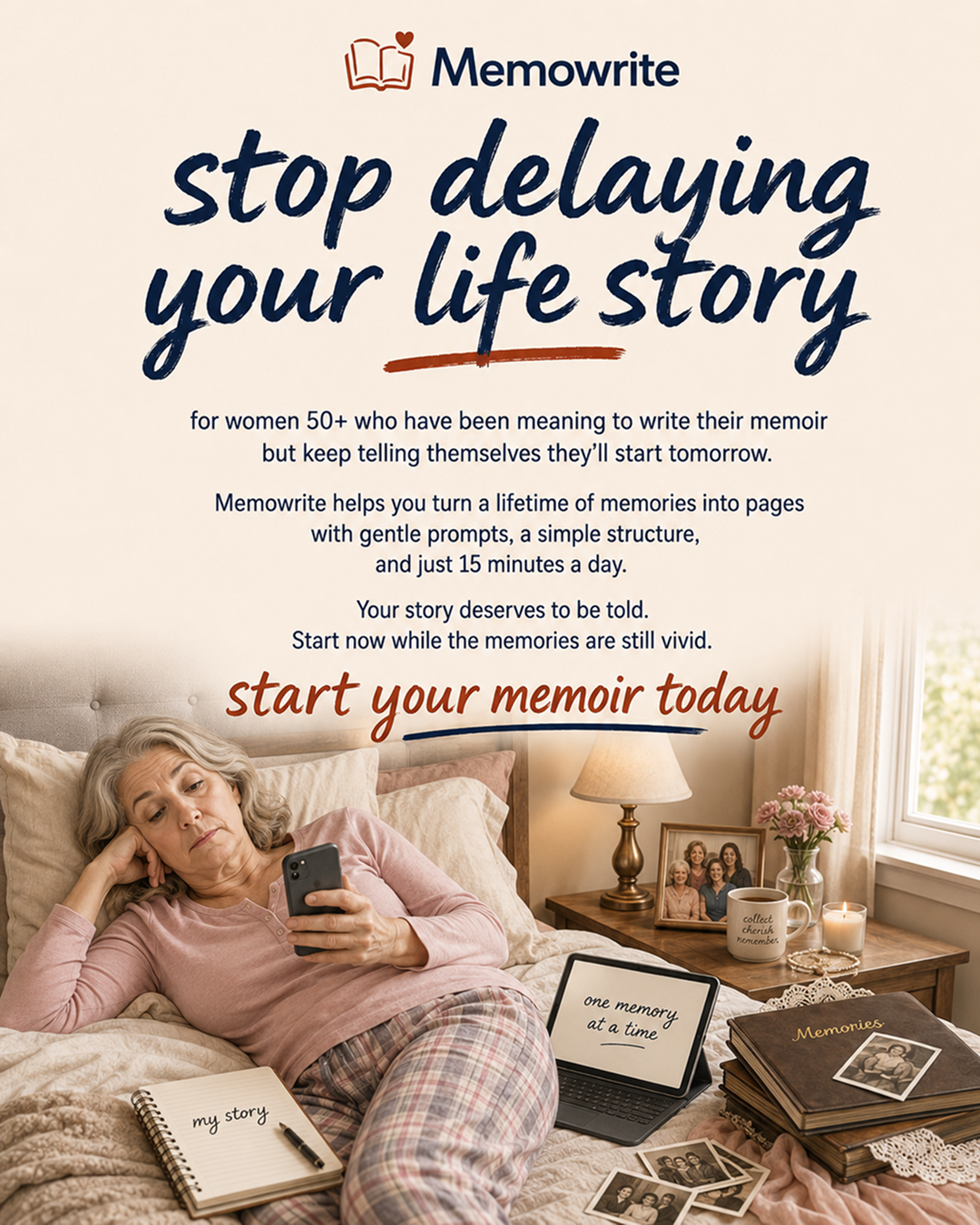 Memowrite Facebook ad