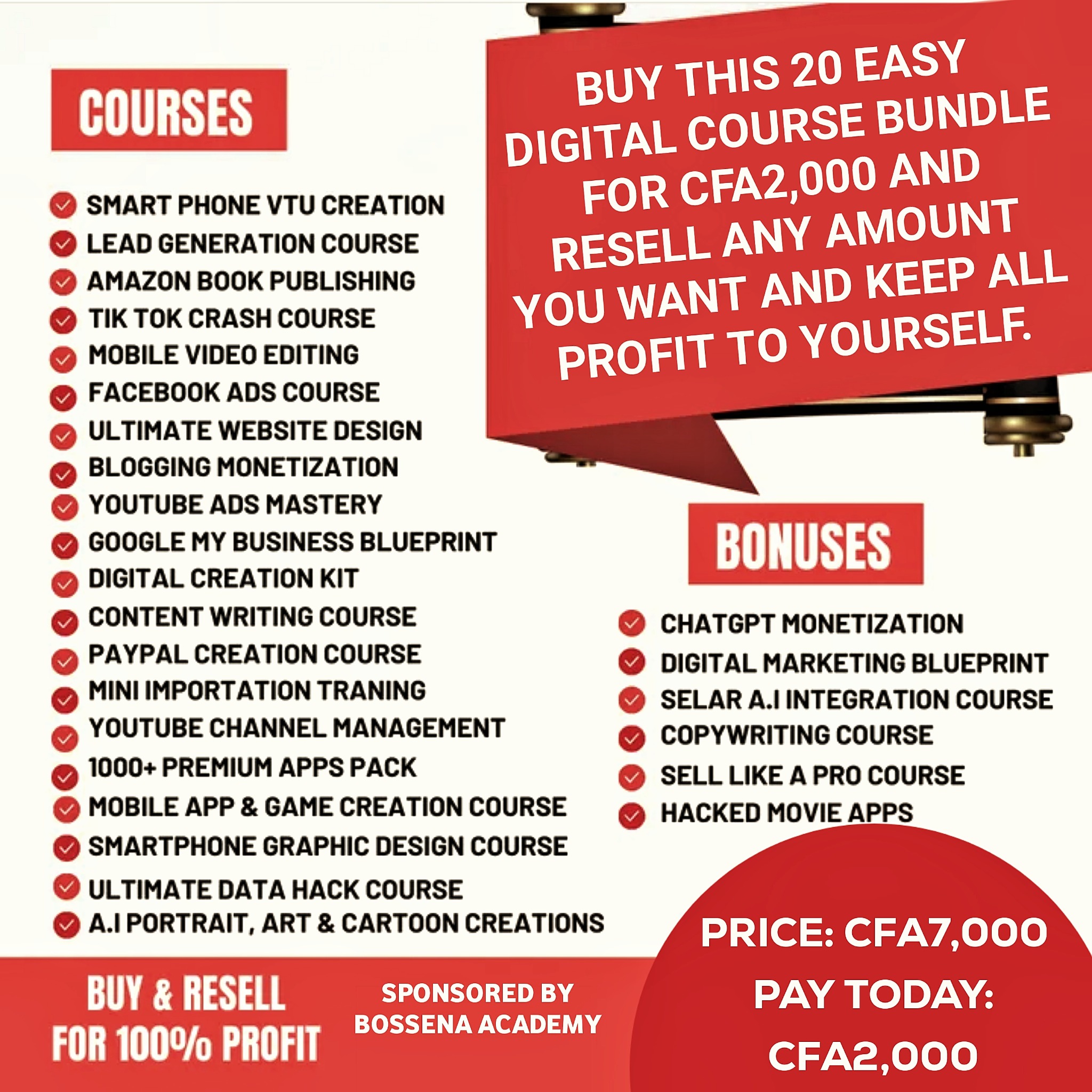 Create Value With BossEna The TelecomBoss Facebook ad: Get Yóurs Today!