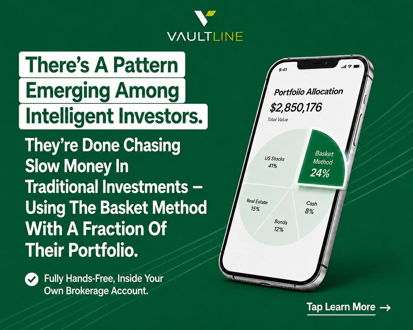 Vaultline Ai Facebook ad: Basket Method: Real Downside Protection