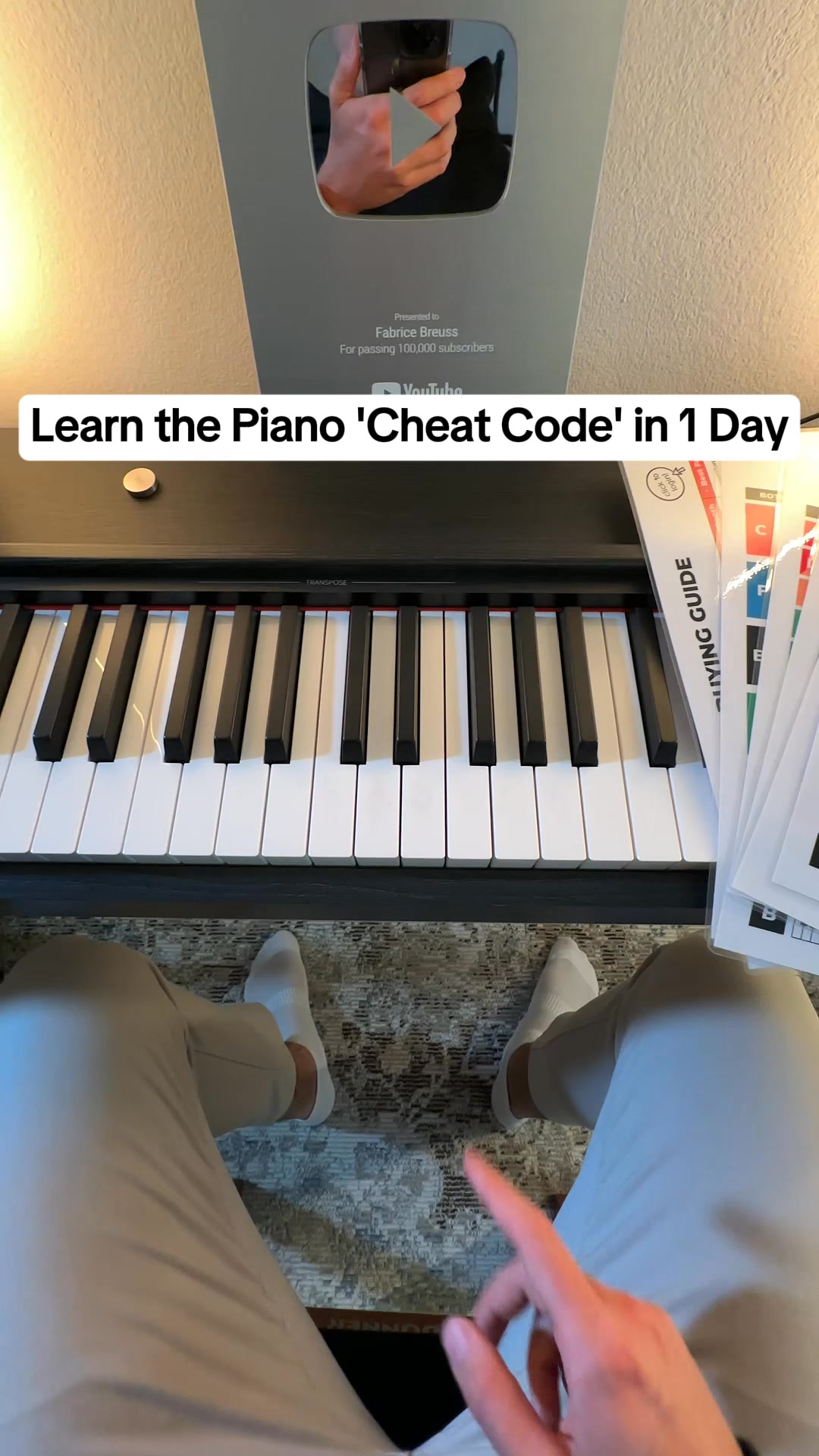 Fabrice Breuss Facebook ad: Learn the Piano CHEAT CODE in Just 1 Day