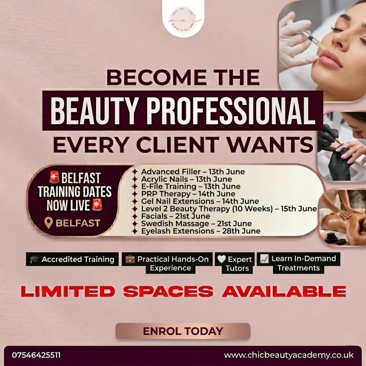 Chic Aesthetics & Beauty Academy Ltd UK  Facebook ad