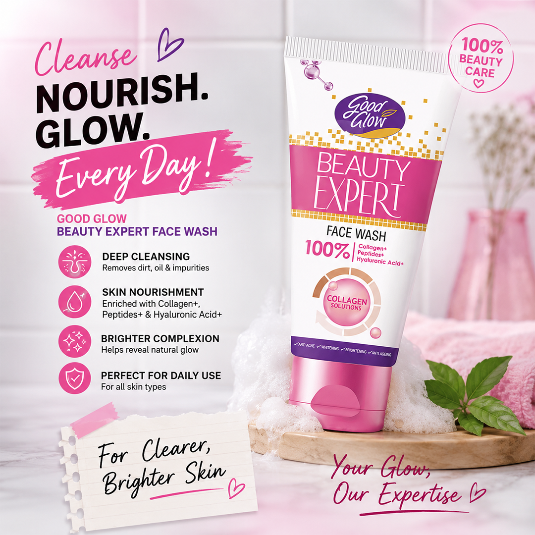 Good Glow Facebook ad: Wash β’ Glow β’ Repeat
